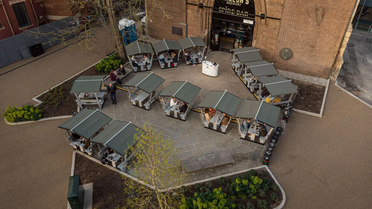 Outside pods from above